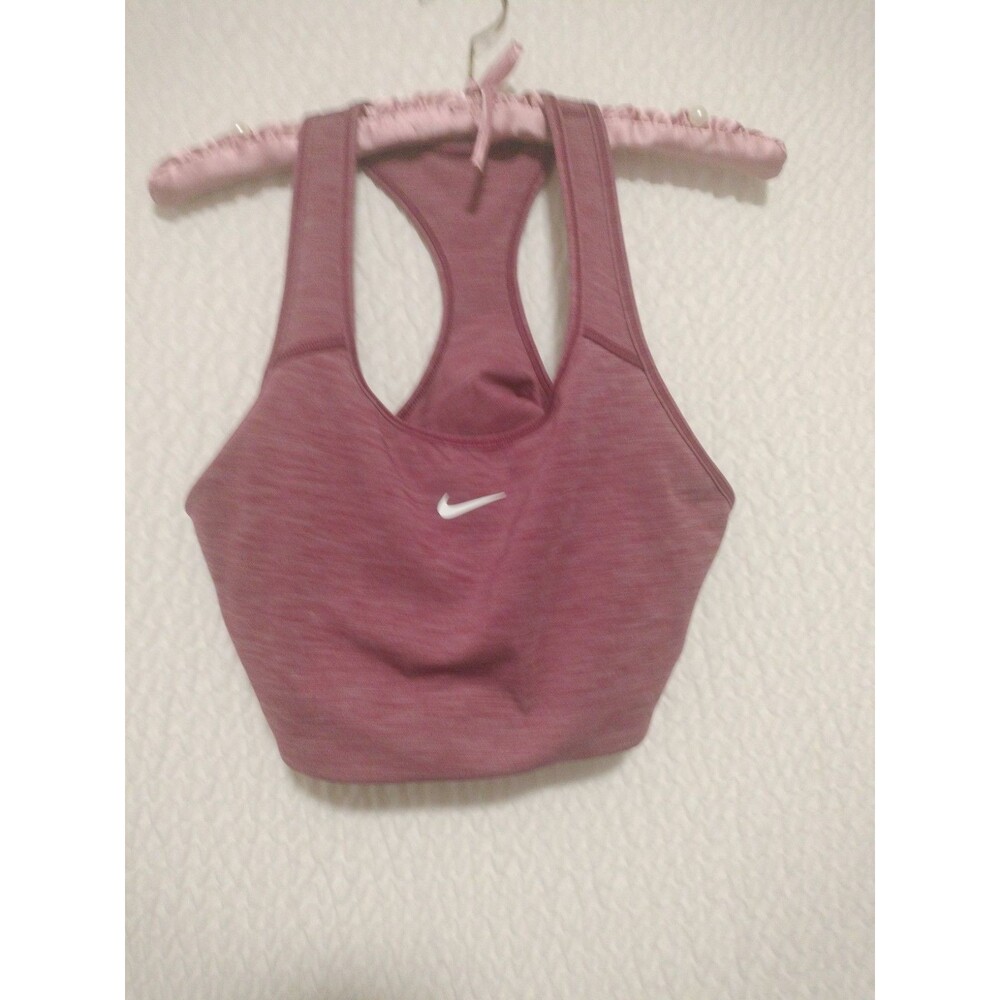 Nike Dri-FIT Womens Sz L Sports Bra Plum  Heathered Racerback Light Support  503